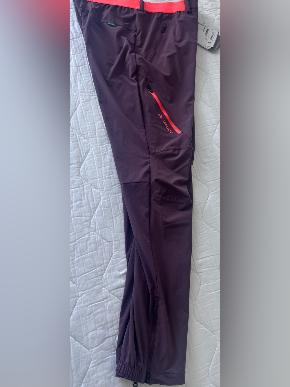 Women's Purple Track Joggers with Coral Accent